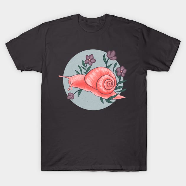 Coral Snail T-Shirt by Mertalou